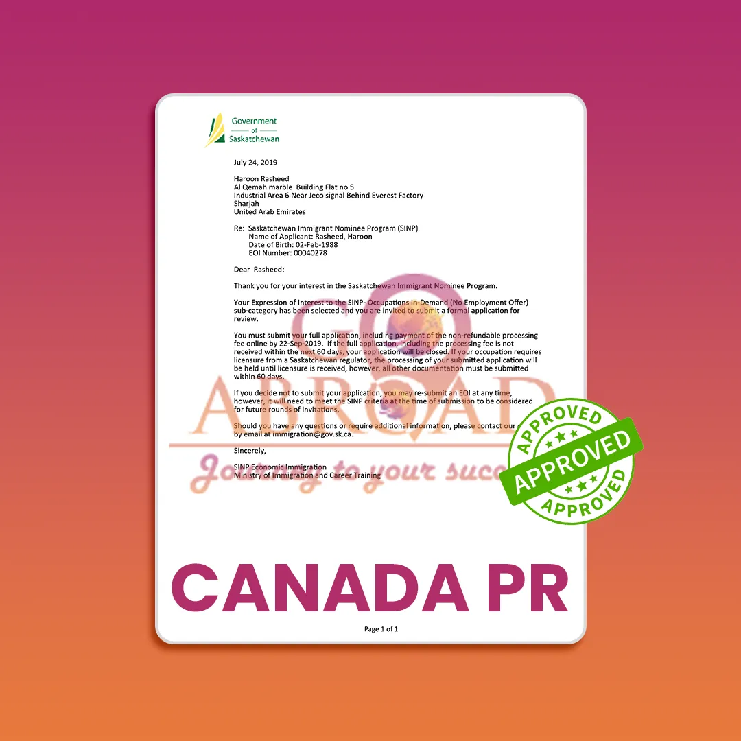 Family meeting immigration consultant after PR visa approval